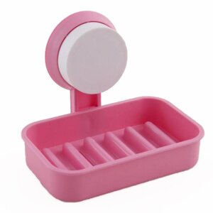 Мильниця на присоске Soap Box Multifunctional (Pink) Тримач для мила настінний