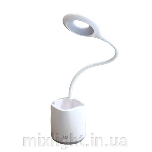 LED світильник настільний Білий з підсклянником і акумулятором