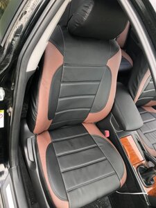 Чохли на сидіння Мазда 6 (Mazda 6) (модельні, MAX-L, окремий підголовник) Чорно-коричневий