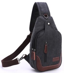 Чоловіча сумка текстільна через плече Vintage 20077 чорна