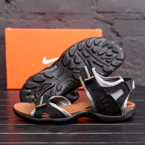 Чоловічі шкіряні сандалі Nike Active Drive N73 Grey чорні