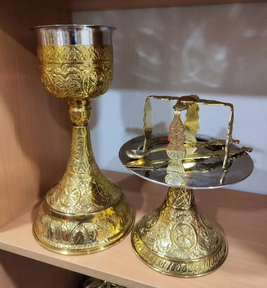 Євхаристійній набір з Греції 0.65л. від компанії Церковна крамниця "Покрова" - церковне начиння - фото 1