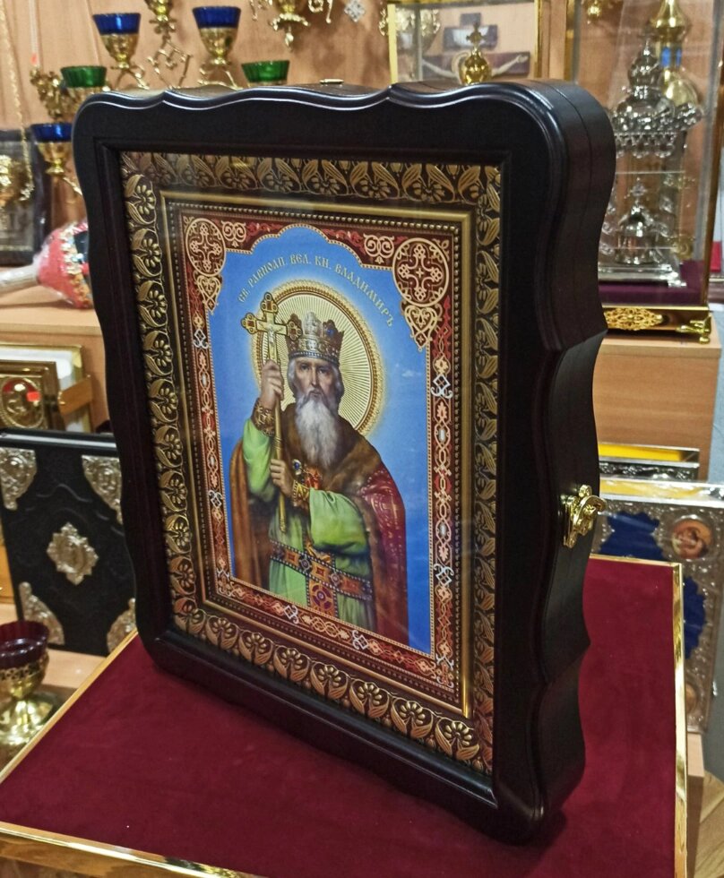 Ікона аналойна церковна, кіот 40*33, лік 21*28см (з двунадесятими святами) від компанії Церковна крамниця "Покрова" - церковне начиння - фото 1