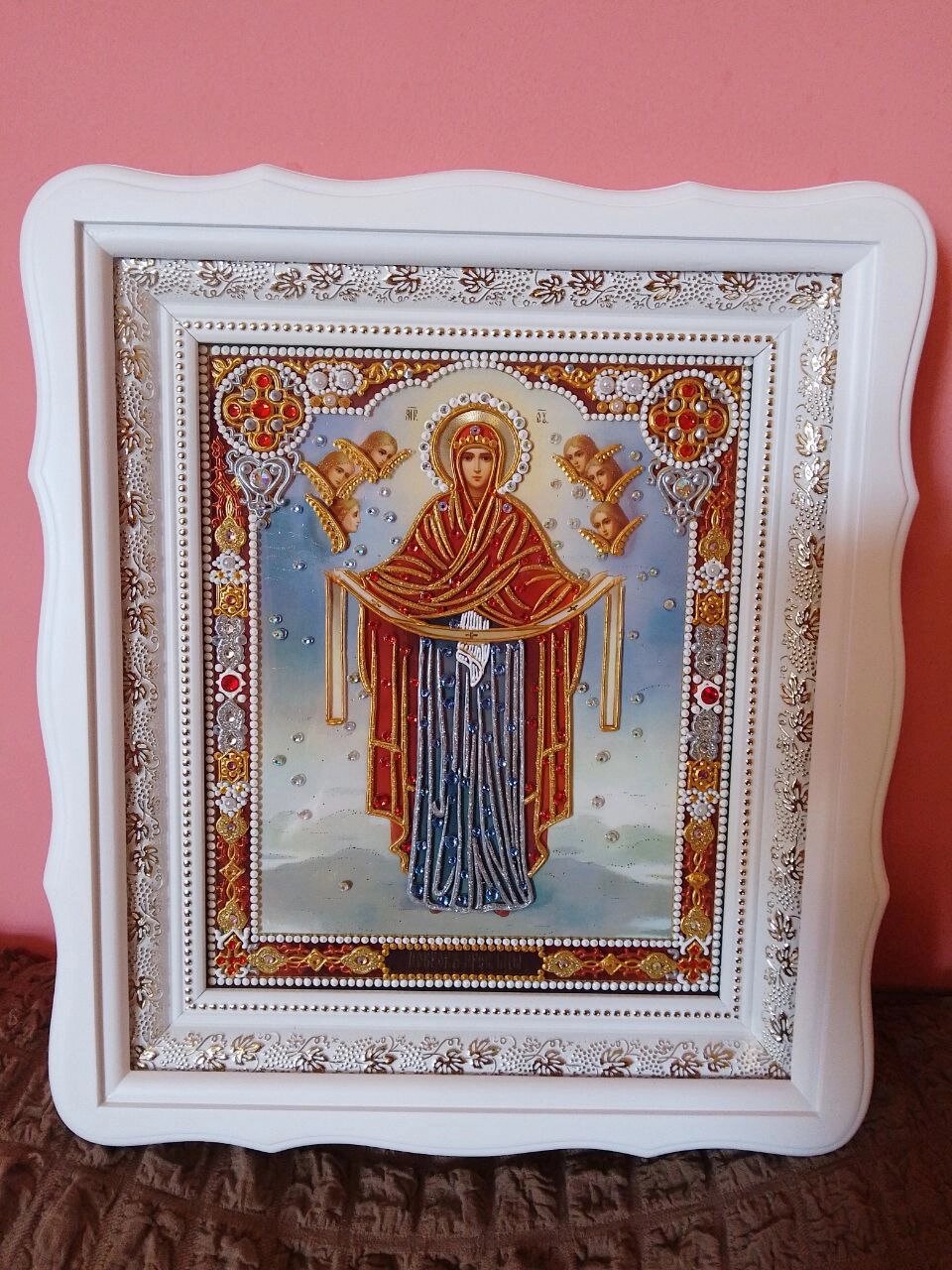 Ікона Покров Пресвятої Богородиці 3229 см від компанії Крамниця "Покрова" - церковне начиння - фото 1