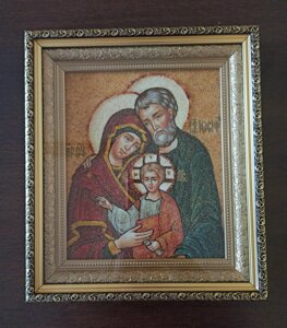 Ікона Святе Сімейство, Свята Сім'я з бурштину 33 * 28cm
