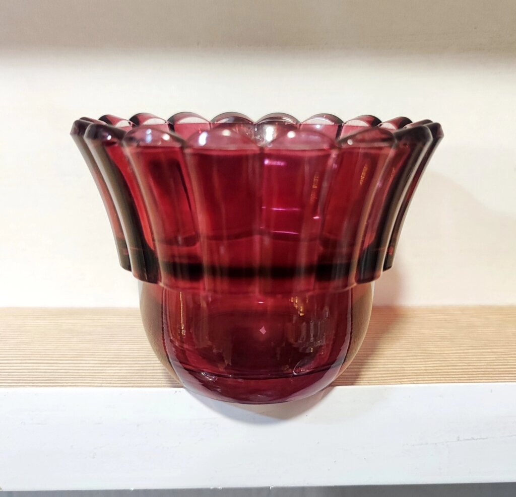 Лампадне скло мале червоного кольору від компанії Крамниця "Покрова" - церковне начиння - фото 1