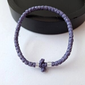 Комбоскіні, освячений браслет на руку фіолетового кольору з білими вставками (Афон)