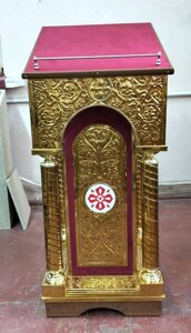 Аналой бічній в металі 50х50см з оксамитом