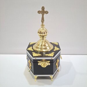 Дерев'яний ковчег на 1 мощовик (бархат всередині)