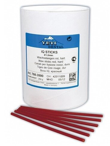 Восковые штиксы IQ STICKS круглые, красные, 110мм, 250г, Yeti Dental ##от компании## Компания "FreeDental" - ##фото## 1
