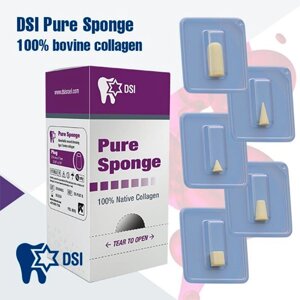 Колагенова губка 100% бичачий колаген, Pure Sponge INDIVIDUAL, 10шт, DSI