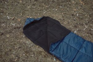 Спальний мішок з флісом ЗИМА (ковдра з капюшоном), Синій, ширина 100 см
