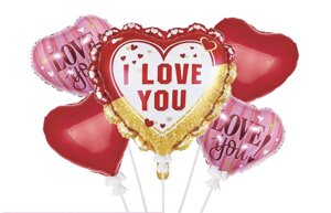 Набір фольгованих повітряних кульок "I Love You"
