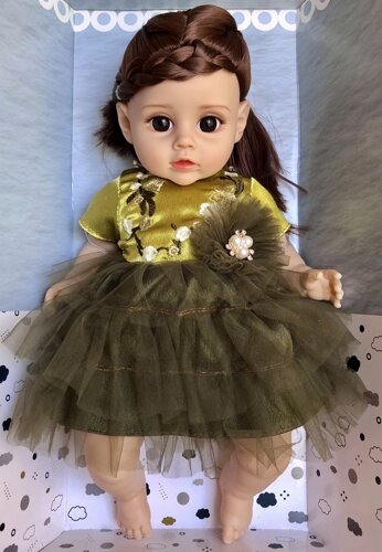 Лялька дитяча чарівна м'яконабивна 2 види в гарній сукні 36 см зі звуком ER331C