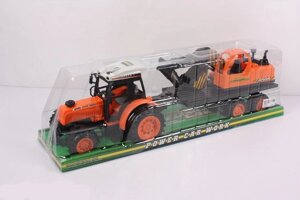 Трактор причіп із ескаватором машинка дитяча інерційна на батарейках 666-9C