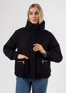 Куртка жіноча чорна коротка демісезонна Vivilona XL 3XL