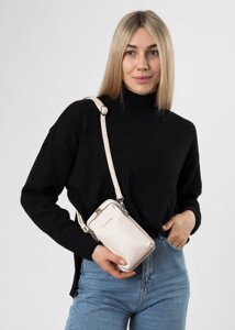 Сумка-гаманець маленька бежева Polina сумка