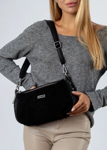 Сумка жіноча чорна комбінована Farfalla сумка