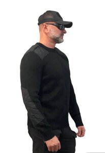 Тактичний шерстяний светр, чорний