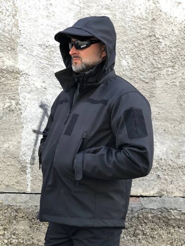 Тактична куртка Soft Shell UKR-TEC чорна