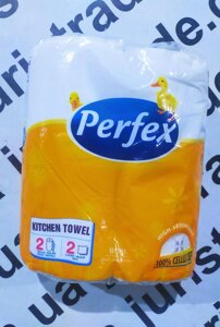 Рушники паперові з целюлози PERFEX, 2-шарові, 2 шт. білий 5330 № 745330