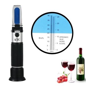 Рефрактометр вина, винограду 0-40% Brix для вимірювання густини цукру в кейсі