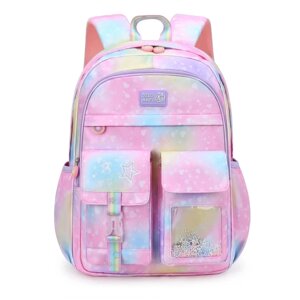 Шкільний рюкзак Anfu для дівчинки 1,2,3 клас ортопедичний портфель-ранець дитячий 41 см — Рожевий