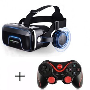 VR Shinecon 10.0 + джойстик T3 – окуляри віртуальної реальності для смартфона - Чорний