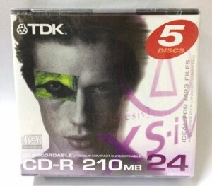 Диски CD-R MINI TDK 80MM 210MB 24X SLIM CASE/5 шт.