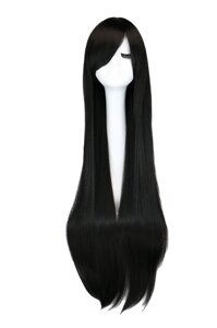 Довгі чорні перуки RESTEQ - 100см, пряме волосся, косплей, аніме