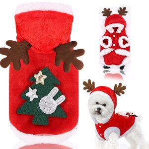 Костюм новорічного Оленя для собак RESTEQ. Теплий собачий костюм із підкладкою. Одяг для собак. Костюм для тварин Олень