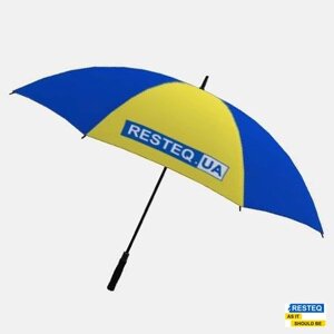 Парасолька у вигляді українського прапора RESTEQ. Парасолька-тростина національна. Велика жовто-блакитна парасолька для