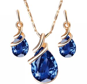 Набір сережки з підвіскою Primo Water Drop - Dark Blue