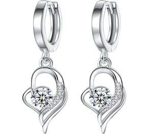 Сережки підвіски Primo Fly Heart - White