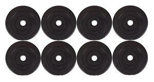 Набір композитних дисків (млинців) для гантелей та штанги 8 штук по 2,5 кг діаметром отвору 30 мм