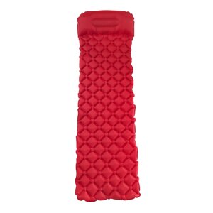 Туристичний надувний похідний килимок каремат з помпою WCG для відпочинку на природі (червоний)