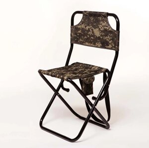 Туристичний розкладний стілець з кишенею "Богатир" d22 мм (Тканина Оксфорд пісочний камуфляж)