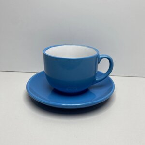 Чашка з блюдцем Яскравий мікс 250 мл BonaDi 344-098 блакитна