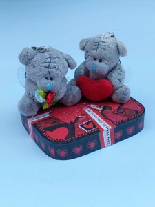 Подарунковий набір М'яка іграшка Ведмедики Тедді Teddy Пара 2 шт 8Х7 см