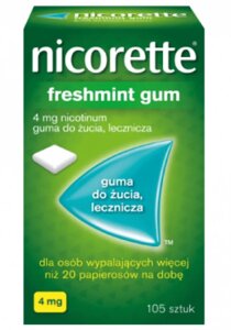 Nicorette Freshfruit gum 4mg/105шт - нікотинова жувальна гумка з фруктовим смаком