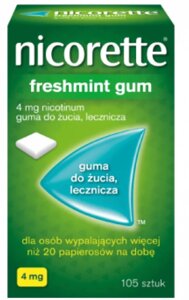 Nicorette Freshmint Gum - 4 мг жувальна гумка мятний смак 105 шт.