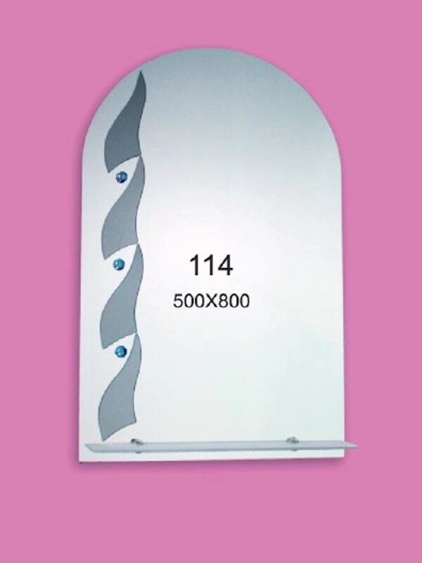 Дзеркало у ванну кімнату 500х800 Ф114 з полицею від компанії Інтернет-магазин "KOMAMI" - фото 1
