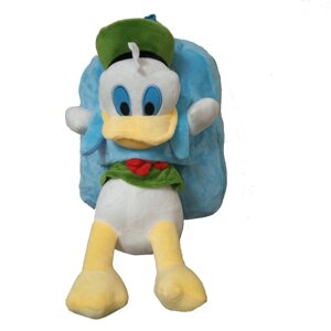Рюкзак дошкільний зі знімною іграшкою каченя хутряний блакитний (GS810)