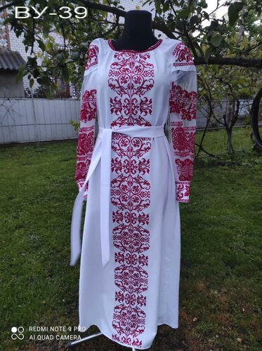 Вишите в Українському стилі святкове жіноче плаття-вишиванка в стилі бохо ВУ сукня вишиванка-39
