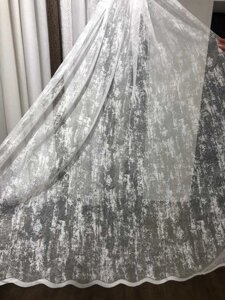 Тюль жакардова біла під мармур, в зал, кухню в Києві від компанії "Тюль гардина" интернет-магазин