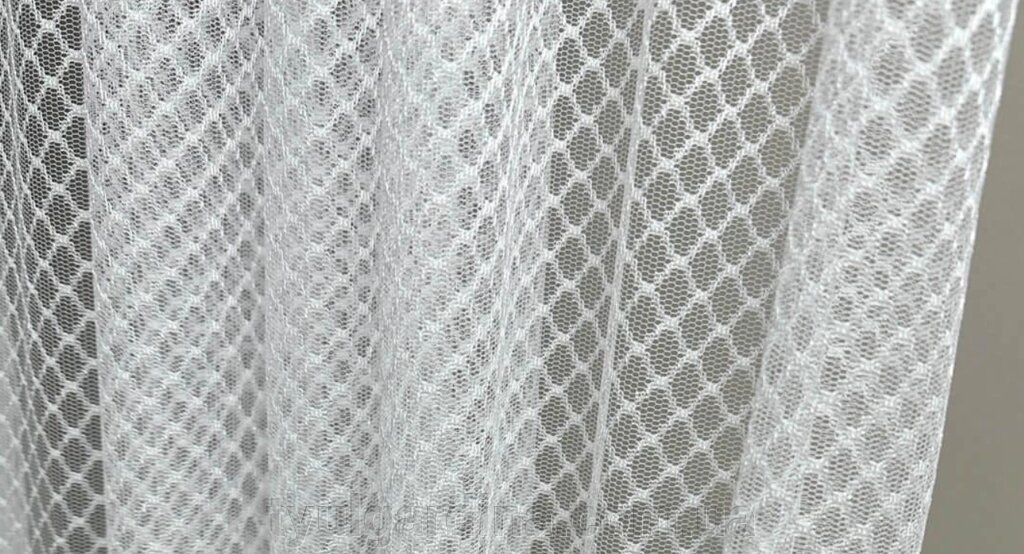 Тюль жакард кольору бежевого, білого, молочного від компанії "Тюль гардина" інтернет-магазин - фото 1