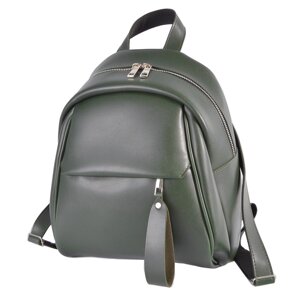 ТЕМНО-ЗЕЛЕНИЙ — якісний універсальний фабричний рюкзак на блискавці з горизонтальною кишенею спереду (Луцьк, 790)