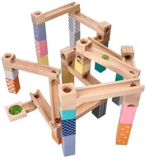 Adamtoys кулодром кульова доріжка дерев'яний лабіринт Culodrome Pastel 53 деталі.. від компанії MyHome - фото 1