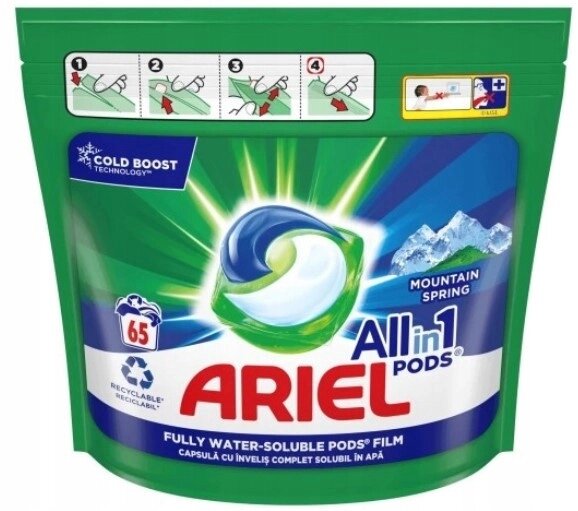 Ariel Pods капсулі для прання Mountain Spring 63 65 шт 3в1 від компанії MyHome - фото 1