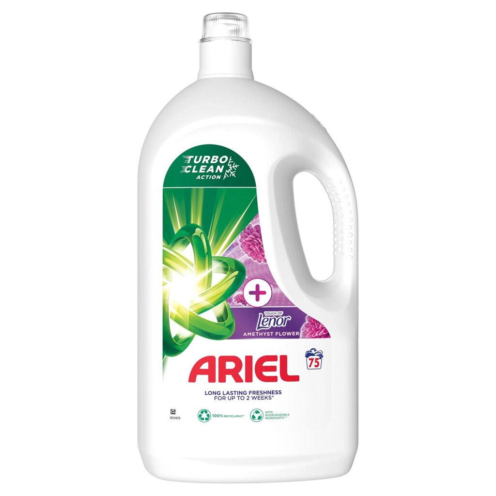 Ariel рідкий пральний засіб 3.75л для прання + Touch Of Lenor аметистовий квітка +touch 3,75л від компанії MyHome - фото 1